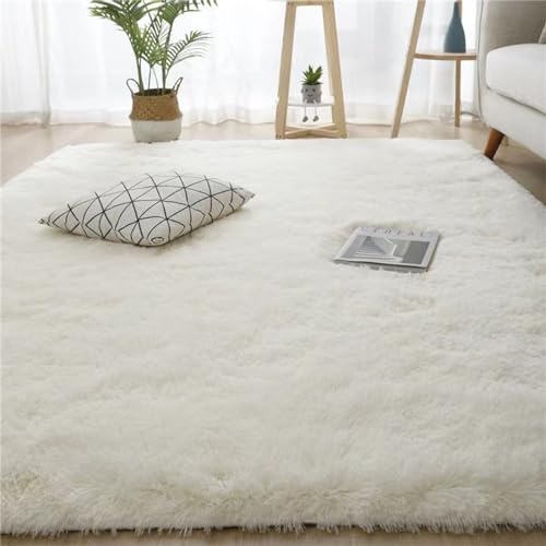 Treer Tappeto Salotto Moderno 200x300 Pelo Lungo, Chic Tappeto Peloso Soggiorno Antiscivolo Tappeti Pelosi Camera da Letto Morbido e Soffice (120 * 160cm,Beige)