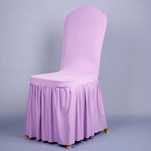 DAZZLEEX Stuhlhusse für Hochzeit, Spandex, Stretch-Stoff, abnehmbar, waschbar, schützende Hochzeitsstuhlhussen für Bankette (Hellviolett)