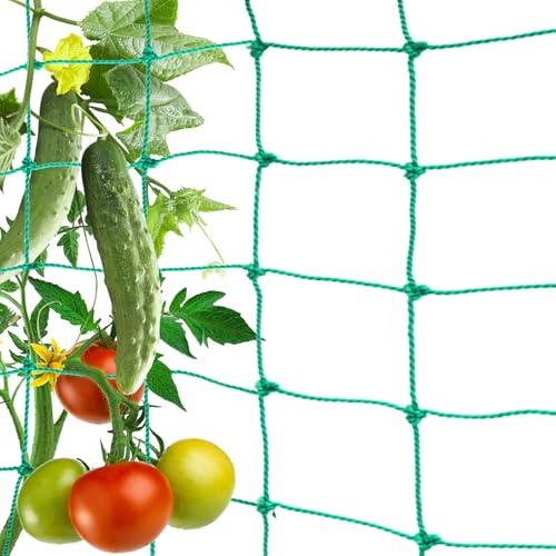 Giugio Red de Enrejado de con Gran Ancho de Malla para el Crecimiento Tomates, pepinos y Plantas trepadoras. La Red de Ayuda óptima para jardín e Invernadero (2,5 x 2 cm)
