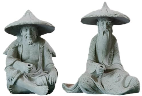 Amosfun 2stücke Mini Fischer Statue Dekoration Für Aquarium Realistische Bonsai Deko Für Fischbecken Langlebig Und Schafft Lebendige Mikro-landschaften