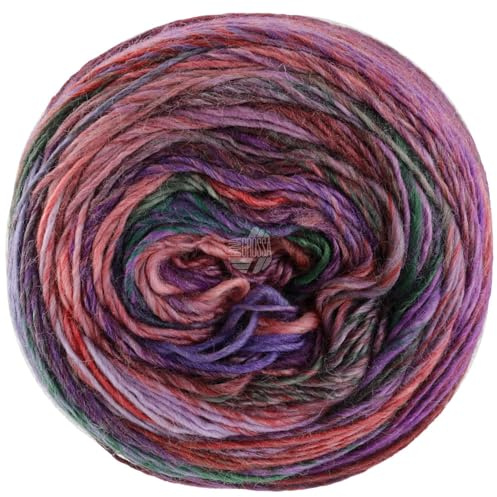LANA GROSSA Colorissimo | Farbenfrohes Merino-Dochtgarn | Handstrickgarn aus 100% Schurwolle (Merino extrafein) | 100g Wolle zum Stricken & Häkeln | 300m Garn 212 FB 212