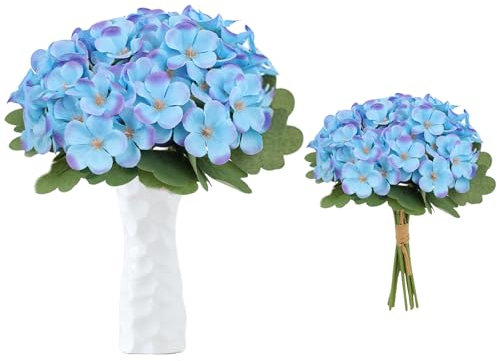 astylishome Fake Flowers 12 Pcs Blue Orchid Fake Flower Real Touch Orchids Simulation Bouquet DIY Floral Decoration Arrangements for Home Office Wedding Decor 1703