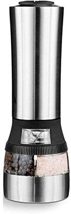 WOTZOV 2 in 1 Electric Salt and Pepper Grinder Set with Adjustable Coarseness Dual Mill Spice Grinder, with Ceramic Blades Battery Operated Pepper Grinder Salt Shaker