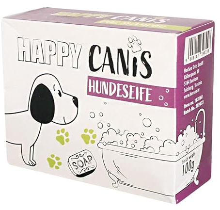luterna Happy Canis Hundeseife, Ovis Schafmilchseife, 100% Bio, Reinigung, Fellpflege, gegen Zecken & Flöhe, ph-neutral, 100 g