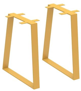 YKMYXZ Ensemble de 2 Pieds de Banc en métal, Pieds de Table à Manger en métal trapézoïdal, Pieds en épingle à Cheveux en métal Robuste for Pieds de Meubles de Bureau, Pieds de Table Basse,(Gold)