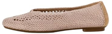 Reqins Ballerines HANABA Crochet Naturel (Beige, Système Taille Chaussures EU, Adulte, Femme, Numérique, Moyen, 38)