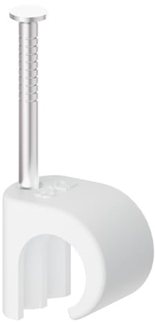 Temolink Kabelklämmor, 100 stycken, 8–12 mm, robusta nagel-i-trådklämmor, 304 rostfritt stål, UV- och väderbeständig, kabelhantering för telefon- och Ethernet-kabel, strömkabel, rör, vit