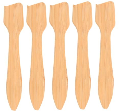 OATIPHO Spatules Cosmétiques en Bambou 5 Pièces, Petites Spatules pour Masque Facial, Applicateurs de Soin Peau, Légères et Compactes, Adaptées à Différents Types de Peau, Usage Quotidien