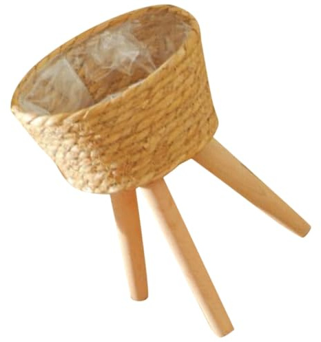 Milisten Blumenständer Aus Holz Rattan Pflanzenständer Aus Rattan Dekorativer Blumentopf Pflanzenkorb Blumentopf Mit Beinen Ständer Pflanzgefäße Weidenkörbe Mit Füßen Geflochtener