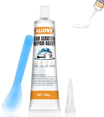 Allony Mastic pour Voiture 100g, Mastic Carrosserie Voiture, Mastic Carrosserie Blanc, Remplisseur de Rayures Léger pour Combler Les Bosses et Rayures, Mastic Carrosserie
