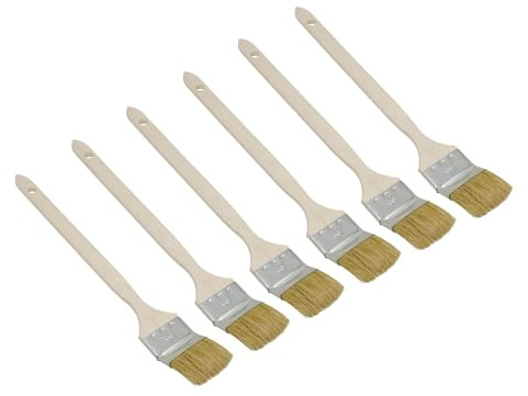 6 x Handelskönig Heizkörperpinsel 60 mm Langpinsel Eckpinsel Streichwerkzeug Pinsel Malerpinsel helle Borste