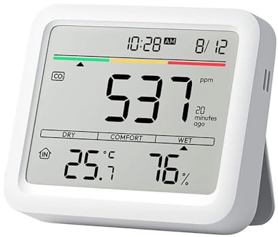 SwitchBot Luftqualitätsmonitor Mediator Pro CO2 Display 6-in-1 Genauigkeit Hohe App Alarm