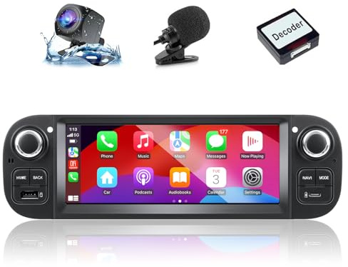 Ankeway 6,86 Pollici Autoradio per Fiat Panda 319 (2013-2020) con Android Auto e CarPlay Wireless, Car Radio Bluetooth Android Stereo con Telecamera Retromarcia/Mic/Canbus/WiFi/USB/App Store 2G+32G