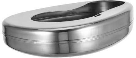 WEKADRIN Bettpfanne mit Ergonomischem Design und Tragbar aus Edelstahl für Bettlägerige Patienten für Krankenhäuser und Seniorenbetten Zuhause
