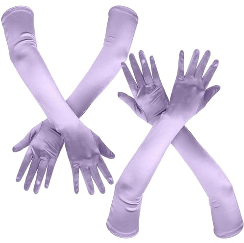 Doodlewitz Long Gloves for Women, Satin Glove, Fancy Dress Gloves, Elbow Length Opera Glove, 1920s Costume,for Women for Costume Evening Opera Bridal Party Wedding Prom