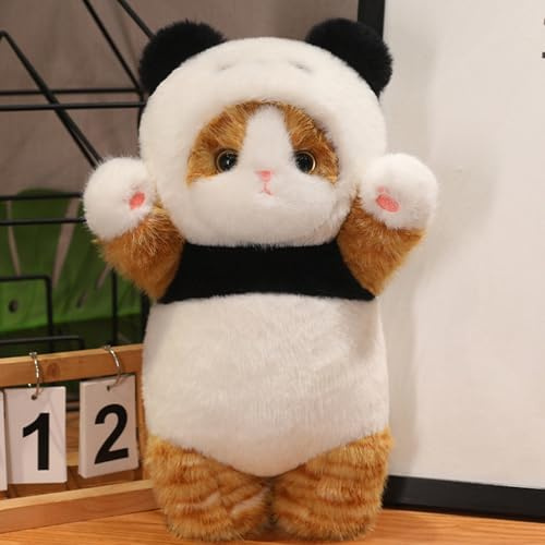 Xiyocadt Kuscheltier Katze, Katz Plüschtier, 50cm Stofftier Katzen Kuscheltiere, Weicher Kuscheliger Orange Beschwerter Plüsch für Junge Mädchen (Panda Blume Katze)