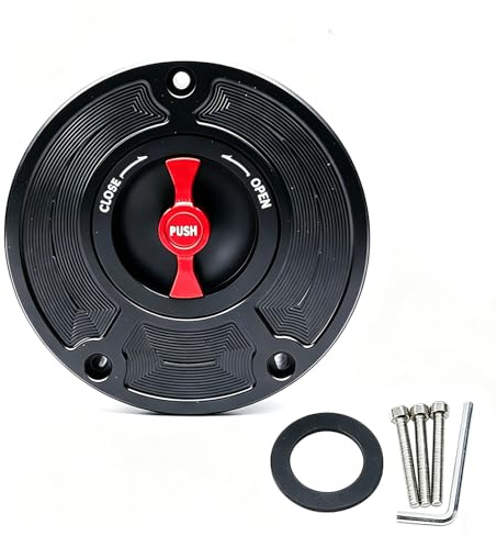 APEBAZY Motorrad Tankdeckel CNC Aluminum Motorrad Tankverschlüsse kompatibilität cbr250rr cbr400rr cbr1000rr cbr 929 954 vfr 800 1200 f vfr1200f cbr 600 f4 f4i cb1300 cb1000r (Schwarz)
