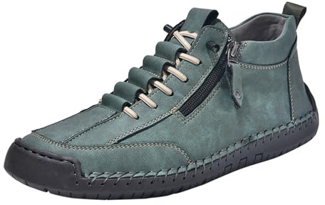 Fritidsskor herr sneakers vit – inomhusskor herr 42 svarta sneakers retro hall sneakers läder promenadskor högtopp utomhusskor mode andningsbara vandringsskor lätta vandringsskor, Grön, 45 EU