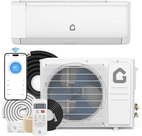 Air Conditioner, 24000 BTU Ductless Mini Split AC, Heating System, 19 SEER2, 208-230v, Cools, Heats 1500 Sq.Ft, Smart WiFi, Voice Control, Ultra Quiet 41 DB