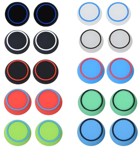 20 Stück Joystick Kappen, Silikon Thumbsticks Grips Caps, Controller Stick Aufsätze, Für Xbox One Series, Ps3, Ps4, Ps5 Controller, Joystick-Schutz Aufsätze (Mehrere Farben)