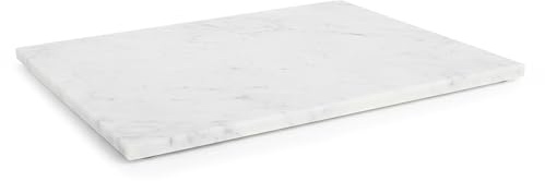 Argon Tableware Marble Serving Board - 32.5 x 26cm - White - Luxury Charcuterie, Cheese & Tapas Platter with Non-Slip Feet for Home, Café & Restaurant Use