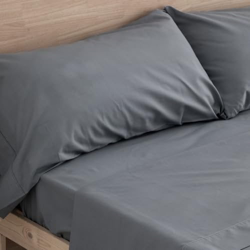 Donegal Collections - Funda de Almohada 90 - (110x45 cm) Gris Oscuro - Protector de Almohada 50% Algodón 50% Poliéster - Funda Almohada Tacto Extra Suave Transpirable y Antiacaros