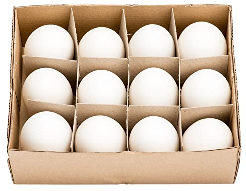 NaDeco Gänseeier groß 12 Stück im Karton | Echte ausgeblasene Gänseeier zum Bemalen | Ostereier Natur zum Basteln & Dekorieren | Osterdeko nachhaltig | große weiße Eier für DIY Osterprojekte