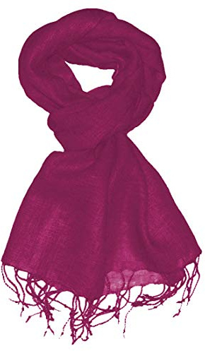 Lorenzo Cana Herrenschal Schal Tuch Leinenschal 65 x 175 cm 100% Leinen uni Pink Rosa Beere Violett Schaltuch - 9307311