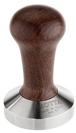 Motta 8170/M Professional Flat Base Coffee Tamper, 57mm, Brown Handle