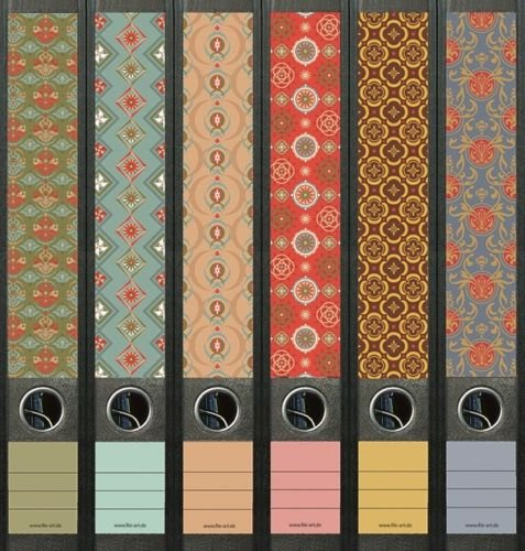 6er Set Ordnerrücken für schmale Ordner Pattern Muster Ordner Aufkleber Etiketten Deko 607