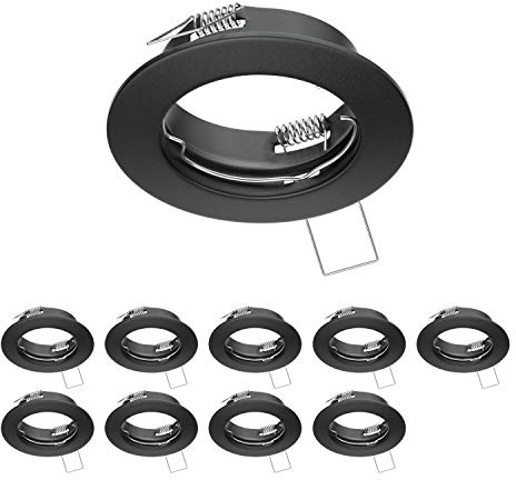 ledscom.de 10 cadres d'encastrement au plafond FERE, rond, noir mat