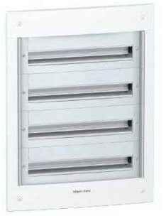 Pragma - Coffret encastré 4 rangées 24 modules - 160A - sans porte - blanc