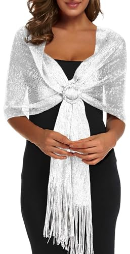 Rheane Chales y chaquetas para vestidos de noche, chales para mujer con hebilla para vestidos de fiesta, de noche, bodas y fiestas, Large