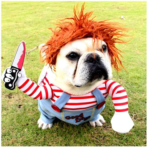 DELIFUR Dog Awful Costume Pet Vestiti di Halloween Cat Cosplay Party Suit Funny Dog Costume Cani di taglia piccola e grande (S)