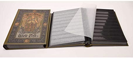 Goldhahn Briefmarkenalbum Einsteckalbum 60 schwarze Seiten Nostalgie-Album Welt Post Briefmarken für Sammler