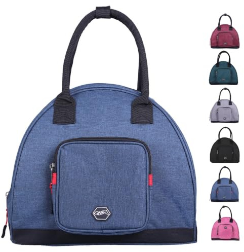 netproshop Klassische Reithelmtasche 25x32x28cm Unifarben 300D wasserabweisend, Farbe:Blau