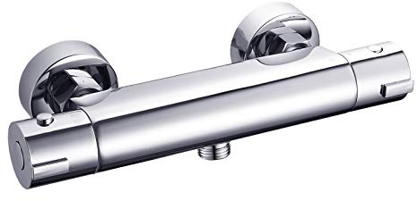 2-Handle Thermostatic Shower Valve Trim Wall mount US STANDARD Plumbing, Exposed Shower mixing valve with Constant Temperature water mixer for Bathroom, RV, Clawfoot Tub