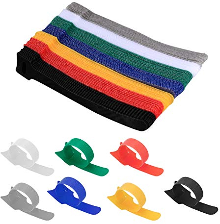 70 Pcs Reusable Cable Ties, Straps Cable Ties, Hook and Loop Straps Cable Ties Organizer Fastener for Home Office Accessories (70) (70)