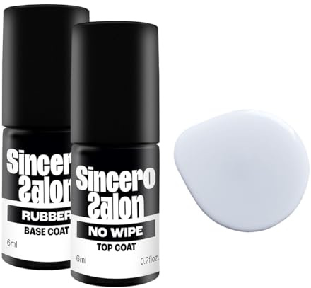 Sincero Salon - Gel Nägel Base Flexy und Top Coat UV No Wipe - Unterlack und Überlack - Nagellack für Maniküre - Schutz vor Kratzern - Nagelhärter - Gellack - Nail Polish