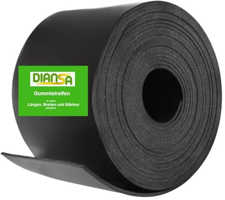 Gummistreifen 10mm dick 120 mm breit bis 10 m Länge Hartgummi Vollgummi Gummiauflage Gummiplatte Gummimatte Schüefleiste (5000x120x10 mm)
