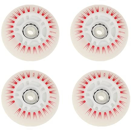 CENPEK 4 Stück Inline-Rollschuh-Räder mit LED, langlebige, leuchtende helle Räder zum Gleiten, 80 mm, rot