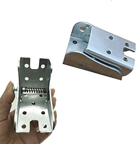 Soporte plegable para patas con bloqueo de 90°, bisagra de autobloqueo extendida adecuada para pies plegables, bancos de trabajo plegables y mesas plegables de cocina (2 plateadas)