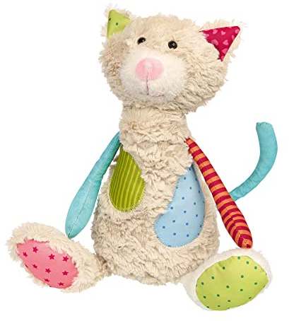 sigikid Katze Patchwork Sweety Kuscheltier Baby Stofftier Geschenkidee | Patchwork Stofftier - farbenfroh, einzigartig und liebenswert - Begleiter und Spielzeug für Babys und Kinder