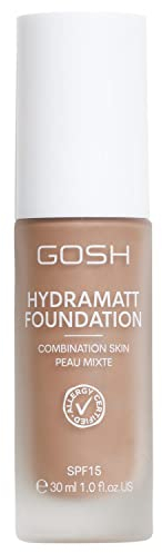 GOSH Foundation mit LSF 15 für helle & dunkle Haut, vegan I Mattierendes Make-up für trockene, sensible & ölige Haut I wisch- und schweißfest, ölfrei I Deckkraft regulierbar, kein Maskeneffekt I 014N