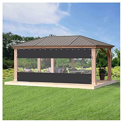 STRMAX Abdeckplane Holz,Outdoor-Vorhänge PVC Wasserdicht Transparent Winddicht Pavillons Balkonvorhänge for Terrasse, Pavillon, Terrassen, Außenbereich, 650 G/m² (Color : Clear, Size : 3x2.2m)