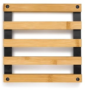 kela Bambus Topfuntersetzer 20 x 20 x 3 cm KIRIL, Holzuntersetzer quadratisch, hitzebeständig