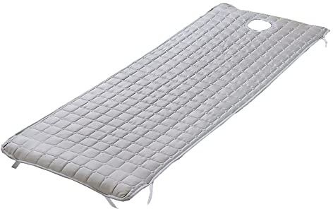 MADOC Materassino per lettino da massaggio, per letto con foro e cuscino antiscivolo, 185 x 70 cm, grigio