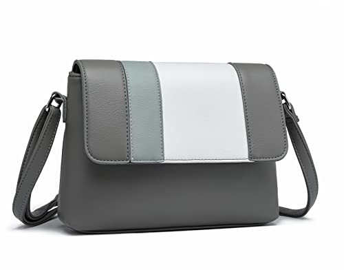 Miss Lulu Umhängetasche Damen Klein, Handytasche zum Umhängen aus PU Leder, Crossbody Bag mit Verstellbarem Gurt, Umhängetaschen Schultertaschen mit 4 Fächern