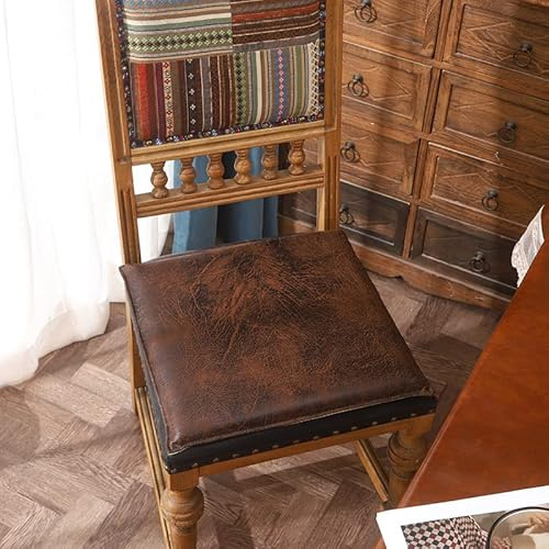 Stuhlkissen Sitzkissen mit Reißverschluss, Wildleder Sitzauflage für Innen Büro Wohnzimmer, Gefüllte Gedächtnisschaum Latex, rutschfest, Quadrat Rechteck, Wasserdicht, Vintage Farbe,6,40x40x3cm