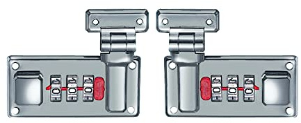 Lot de 2 loquets de bagages avec serrure à combinaison numérique 3 chiffres - Verrous fixes - Accessoires de rechange pour sac de rangement, boîte à outils, valise (argenté)